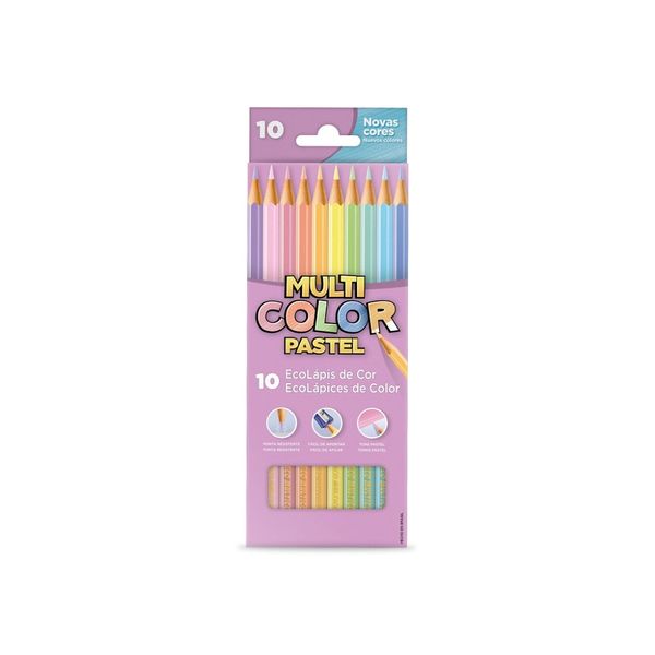 Lápis de Cor Faber-Castell Multicolor Pastel Color 12 Cores