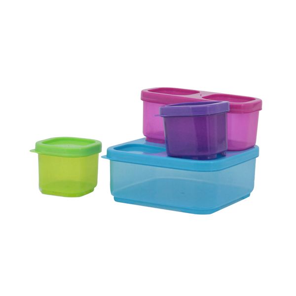 Conjunto de Potes Le Food Gourmet em Plástico Colorido com Tampa com 4 Peças Conjunto de Potes Le Food Gourmet em Plástico Colorido com Tampa com 4 Peças