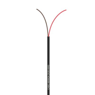 Cabo Manga 2X26 AWG - sem Blindagem Preto - 2 Metros