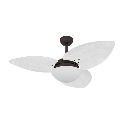 Ventilador De Teto Marrom Texturizado 3 Pás Branco 127v 110V