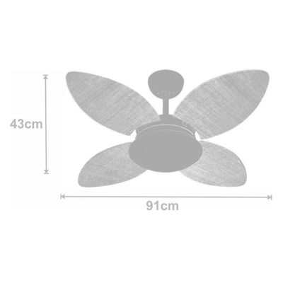 Ventilador De Teto Volare Mini Petalo Palmae Branco 127V 110V