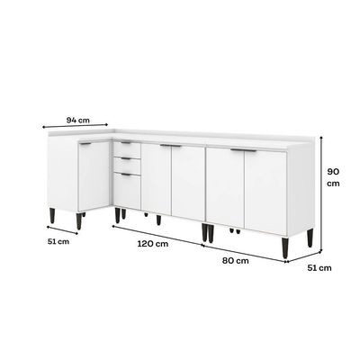 Conjunto Balcões Miami Light Carraro Branco