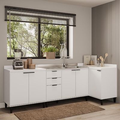 Conjunto Balcões Miami Light Carraro Branco