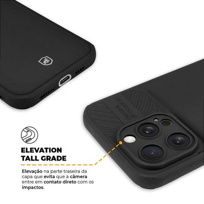 Kit Capa Symetric Preta e Película Defender Pro Privacidade para iPhone 15 Pro - Gshield