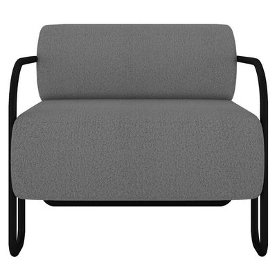 Poltrona Decorativa Para Sala Industrial Kit 2 Kira K04 Bouclê Cinza - Mpozenato