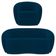 Sofá 2 Lugares Living 160cm E 1 Poltrona Giratória Garbin K04 Veludo Azul Marinho - Mpozenato