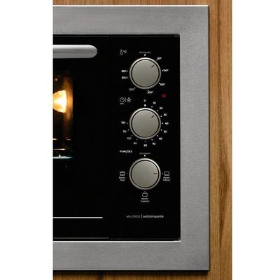 Forno Elétrico De Embutir 48 Litros Fit Line Fischer Inox 110V