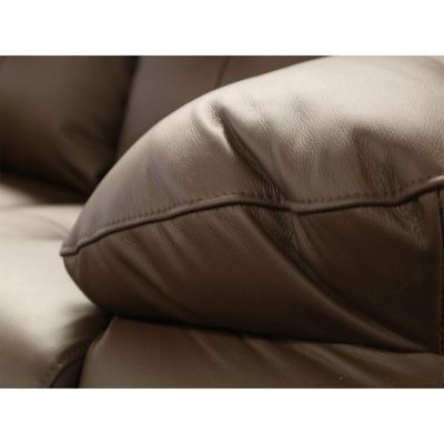 Conjunto Sofá De Couro Marselha 3 E 2 Lugares Café Pigmentado - Mempra