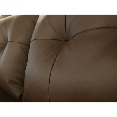 Conjunto Sofá De Couro Marselha 3 E 2 Lugares Café Pigmentado - Mempra