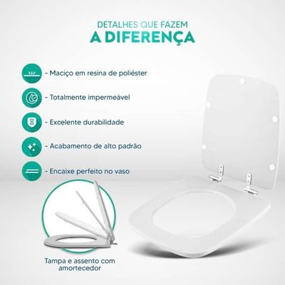 Tampa De Vaso Com Amortecedor Boss Matte Black Para Bacia Incepa 6lpf