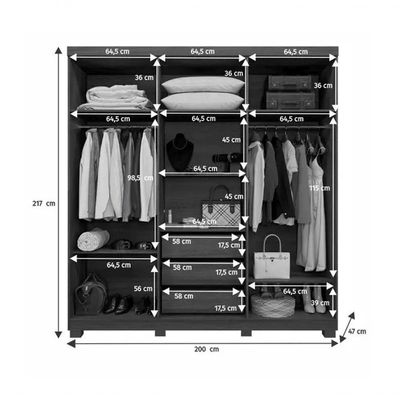 Guarda Roupa Millano 6 Portas mdf Cinamomo/off - Benetil