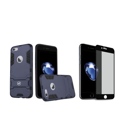 Kit Capa Armor e Película Coverage Preta para iPhone 7 - Gorila Shield
