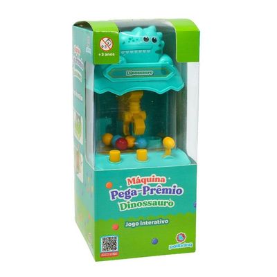 Mini Máquina De Bola Pega Premio Jogo Com Garra Divertido Dino Azul