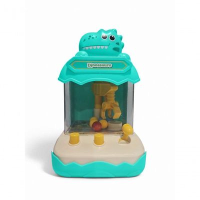 Mini Máquina De Bola Pega Premio Jogo Com Garra Divertido Dino Azul