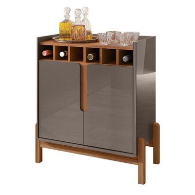Bar Com Adega E 2 Portas Weston Pérola Cedro
