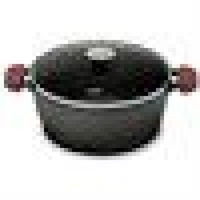 Caçarola De Ferro Fundido C/ Tampa de Vidro Forno e Fogão 20cm MTA 8340
