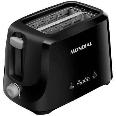 Torradeira Mondial Pratic T-18 com 6 Níveis de Tostagem Preto e Prata / 220V
