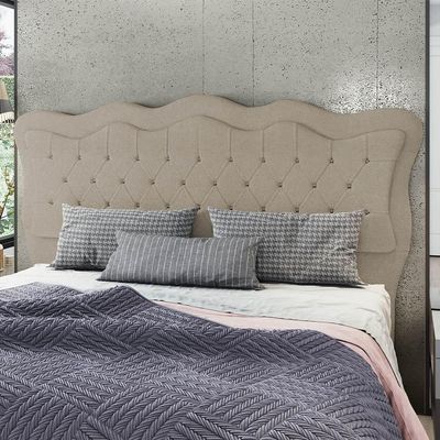 Cabeceira Casal King Cama 195cm Oregon I02 Bouclê Capuccino - Mpozenato