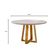 Mesa de Jantar Redonda Tampo de Vidro 100cm Mel/Off White