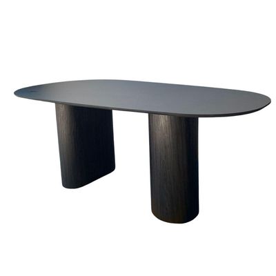 Mesa De Jantar Orgânica 160x90cm Com Duas Bases Cor ébanoo
