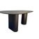 Mesa De Jantar Orgânica 160x90cm Com Duas Bases Cor ébanoo