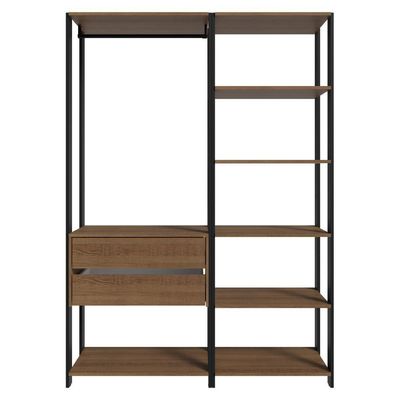 Guarda-roupa Closet Modulado Valencia Rustic/Preto Madesa Xa