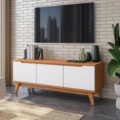 Rack Kappesberg 3 Portas Canela/branco 136cm