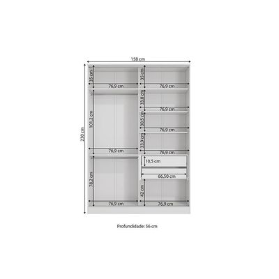 Guarda-roupa 2 Pts De Correr 2 Gvts Kappesberg Adapt Branco