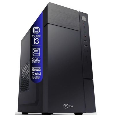 Computador Tob Intel Core I3 Ssd 240gb Memória 8gb Windows 10 Pro Trial  Teclado E Mouse Monitor 19"
