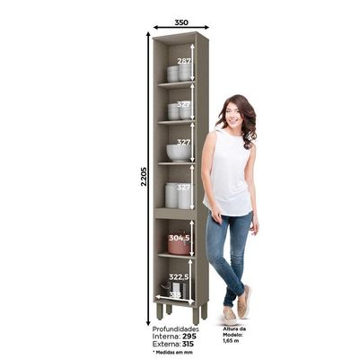 Paneleiro 02 Portas 35 Cm Connect Henn Duna Com Cristal