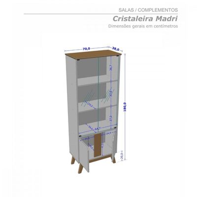 Cristaleira 2 Portas Madri Off White Com Cinamomo Bechara