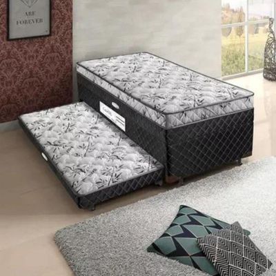 Cama Box Solteiro Carol Com Cama Auxiliar E Baú Light Spuma