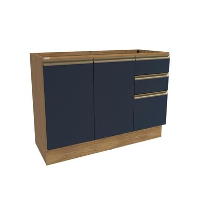 Balcão De Pia Celeste Kappesberg 100% Mdf 2 Portas 3 Gavetas