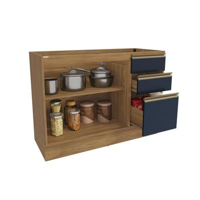 Balcão De Pia Celeste Kappesberg 100% Mdf 2 Portas 3 Gavetas