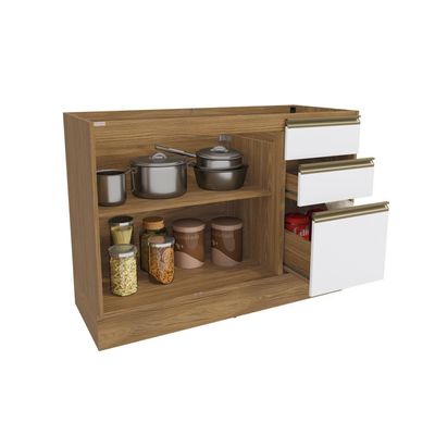 Balcão De Pia Celeste Kappesberg 100% Mdf 2 Portas 3 Gavetas