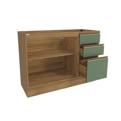 Balcão De Pia Celeste Kappesberg 100% Mdf 2 Portas 3 Gavetas