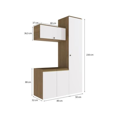 Conjunto Para Banheiro Kappesberg Celeste 3 Peças 130cm