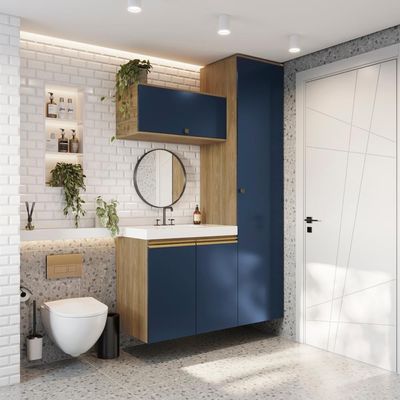 Conjunto Para Banheiro Kappesberg Celeste 3 Peças 130cm