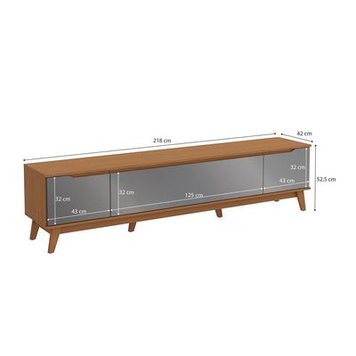 Rack Kappesberg 3 Portas Canela/chumbo 218cm
