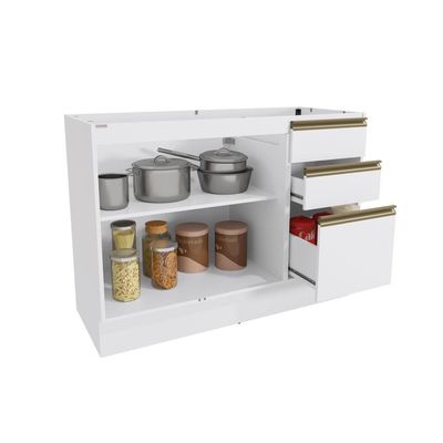 Balcão De Pia Celeste Kappesberg 100% Mdf 2 Portas 3 Gavetas
