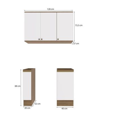 Lavanderia Modulada Kappesberg Celeste 3 Peças 120cm