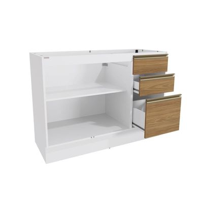 Balcão De Pia Celeste Kappesberg 100% Mdf 2 Portas 3 Gavetas