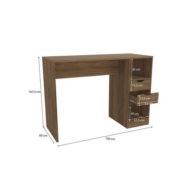 Bancada Celeste Kappesberg 100% Mdf 2 Gavetas Nogueira 150cm