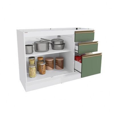 Balcão De Pia Celeste Kappesberg 100% Mdf 2 Portas 3 Gavetas