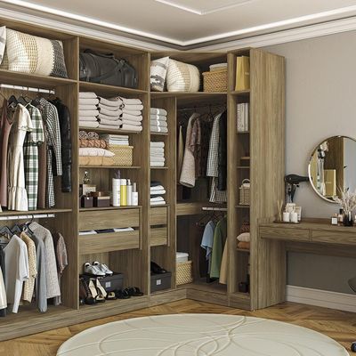 Guarda-roupa De Canto Closet Kappesberg Adapt Nogueira 105cm
