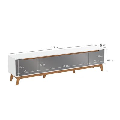 Rack Kappesberg 3 Portas Branco/chumbo 218cm