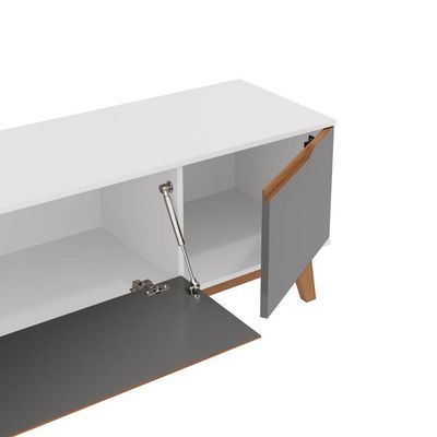 Rack Kappesberg 3 Portas Branco/chumbo 218cm