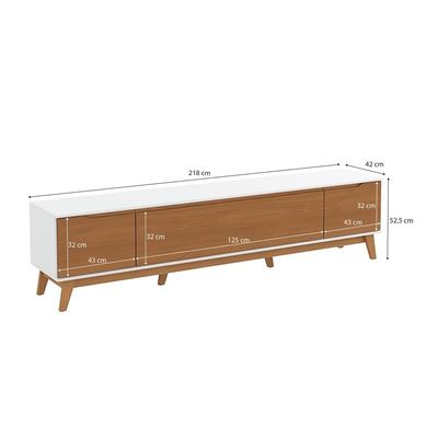 Rack Kappesberg 3 Portas Branco/canela 218cm