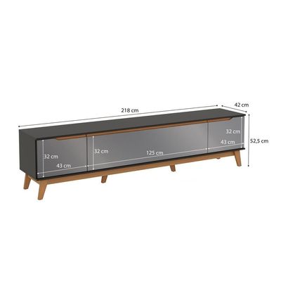 Rack Kappesberg 3 Portas Preto Fosco/chumbo 218 Cm