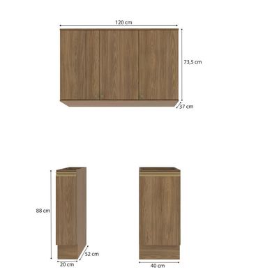 Lavanderia Modulada Kappesberg Celeste 3 Peças Nogueira